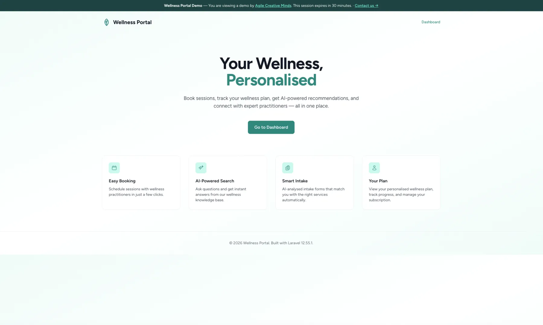 member landing page