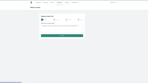 Member intake form step 1 goals